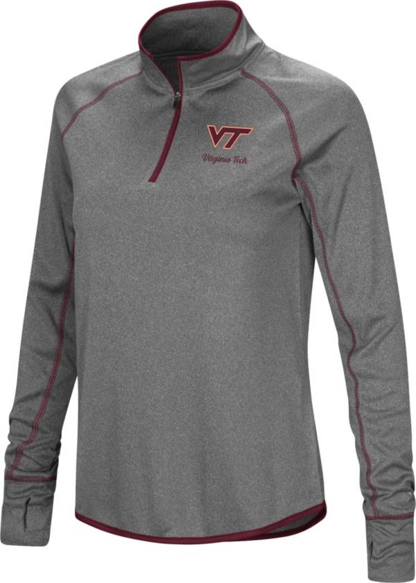 Colosseum Women's Virginia Tech Hokies Grey Stingray Quarter-Zip Shirt