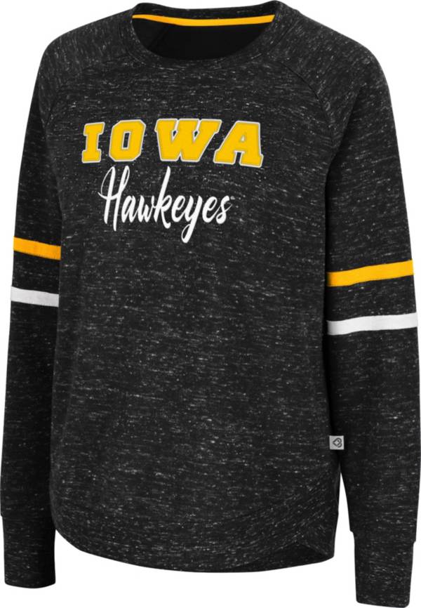 Colosseum Women's Iowa Hawkeyes Black Beach Break Pullover Sweatshirt