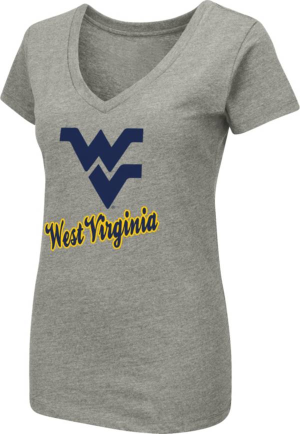 Colosseum Women's West Virginia Mountaineers Grey Dual Blend V-Neck T-Shirt