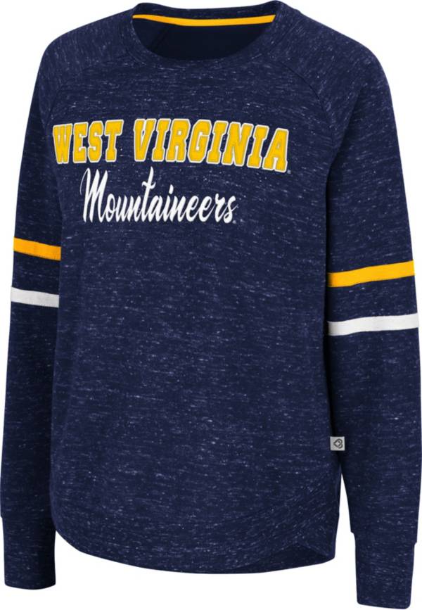 Colosseum Women's West Virginia Mountaineers Blue Beach Break Pullover Sweatshirt