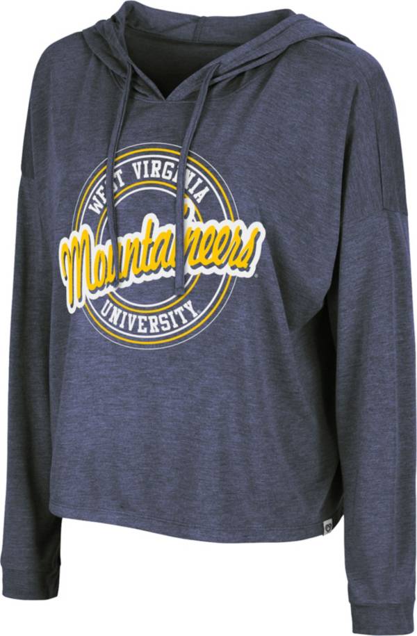 Colosseum Women's West Virginia Mountaineers Blue Cody Meet & Greet Hooded Long Sleeve T-Shirt