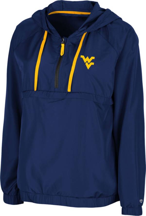 Colosseum Women's West Virginia Mountaineers Blue Doodling Packable Quarter-Zip Anorak