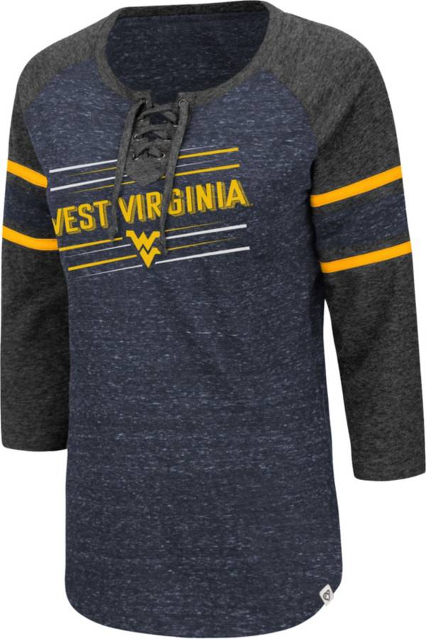 Colosseum Women's West Virginia Mountaineers Blue Pasadena ¾ Sleeve T-Shirt