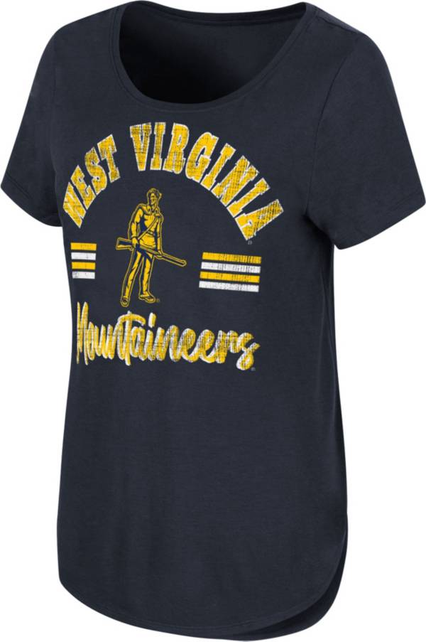 Colosseum Women's West Virginia Mountaineers Blue Shaka Scoop-Neck T-Shirt