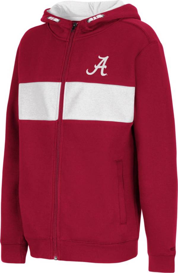 Colosseum Youth Alabama Crimson Tide Crimson Woodman Full-Zip Hoodie