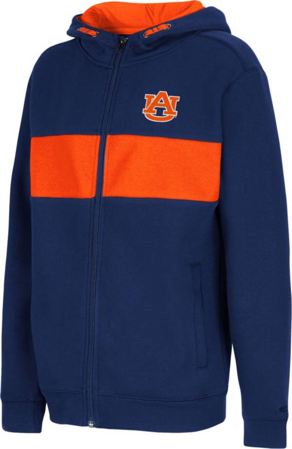 Colosseum Youth Auburn Tigers Blue Woodman Full-Zip Hoodie