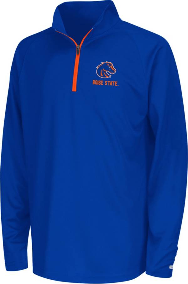 Colosseum Youth Boise State Broncos Blue Quarter-Zip Pullover Shirt