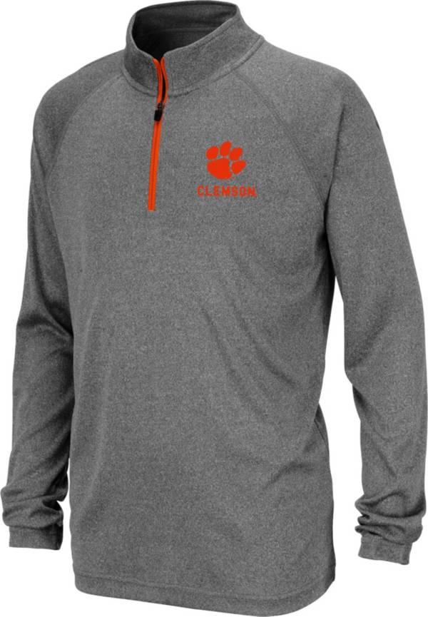 Colosseum Youth Clemson Tigers Grey Quarter-Zip Pullover Shirt