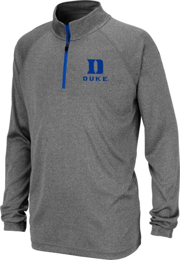 Colosseum Youth Duke Blue Devils Grey Quarter-Zip Pullover Shirt