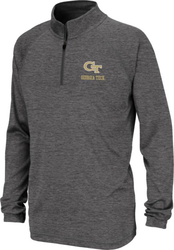 Colosseum Youth Georgia Tech Yellow Jackets Grey Quarter-Zip Pullover Shirt