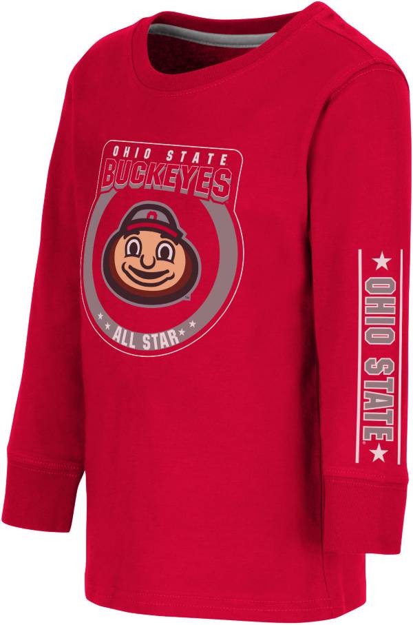 Colosseum Toddler Ohio State Buckeyes Scarlet Long Sleeve T-Shirt