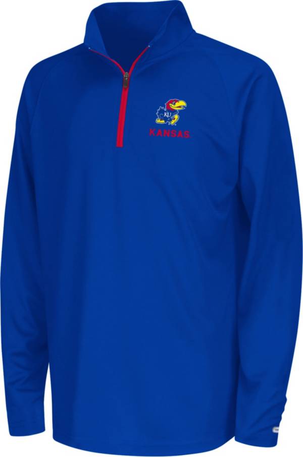 Colosseum Youth Kansas Jayhawks Blue Quarter-Zip Pullover Shirt