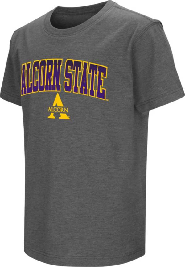 Colosseum Youth Alcorn State Braves Grey Dual Blend T-Shirt