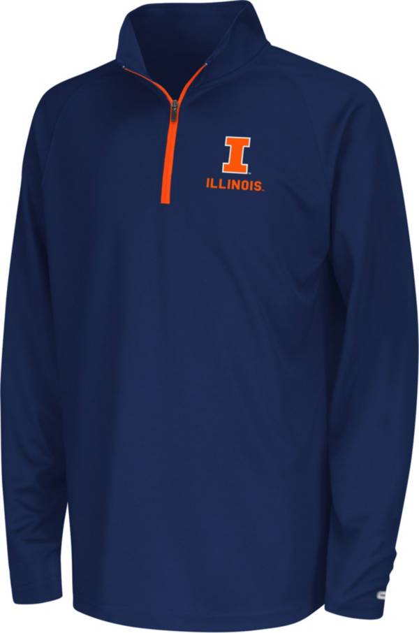 Colosseum Youth Illinois Fighting Illini Blue Quarter-Zip Pullover Shirt product image