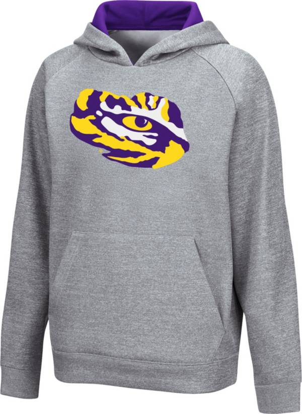 Colosseum Youth LSU Tigers Grey Pullover Hoodie