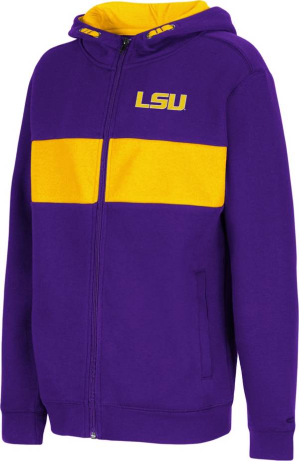 Colosseum Youth LSU Tigers Purple Woodman Full-Zip Hoodie