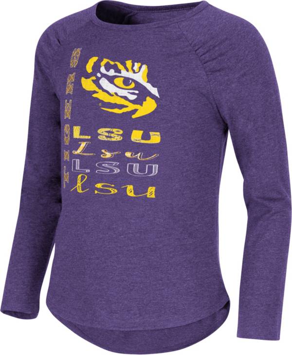 Colosseum Girl's LSU Tigers Purple Heart Long Sleeve T-Shirt