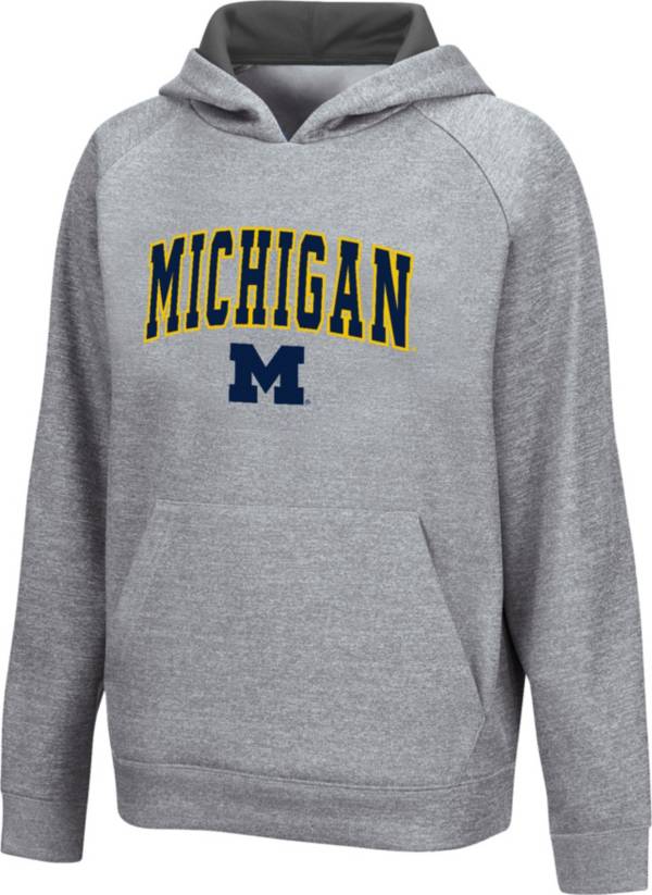 Colosseum Youth Michigan Wolverines Grey Pullover Hoodie