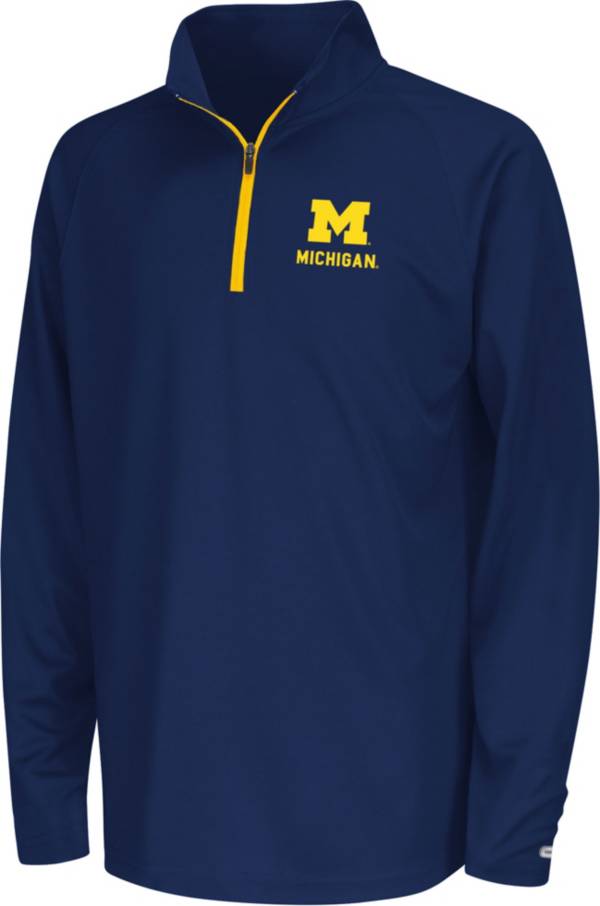 Colosseum Youth Michigan Wolverines Blue Quarter-Zip Pullover Shirt