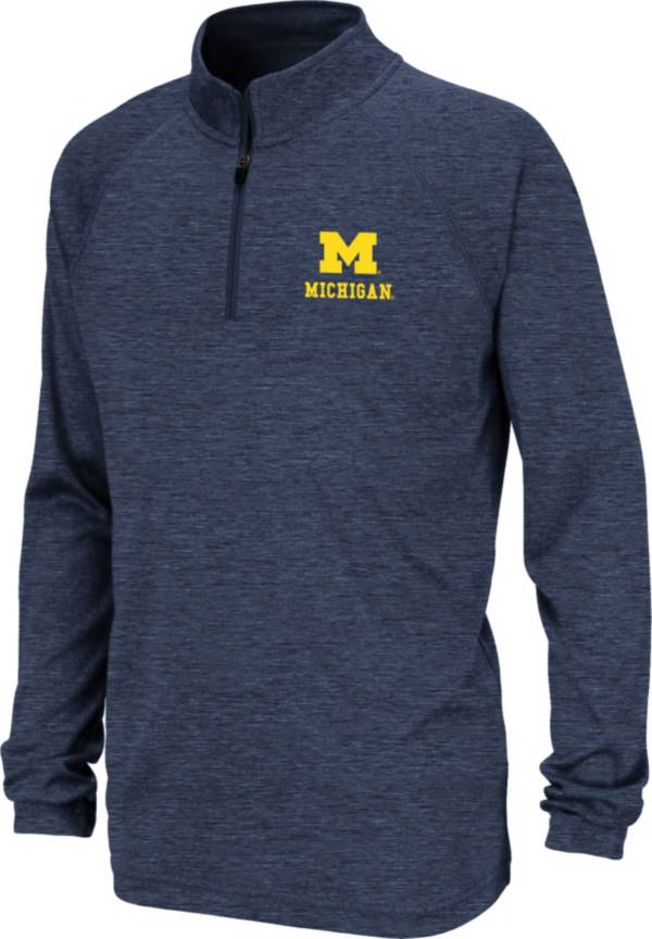 Colosseum Youth Michigan Wolverines Blue Quarter-Zip Pullover Shirt