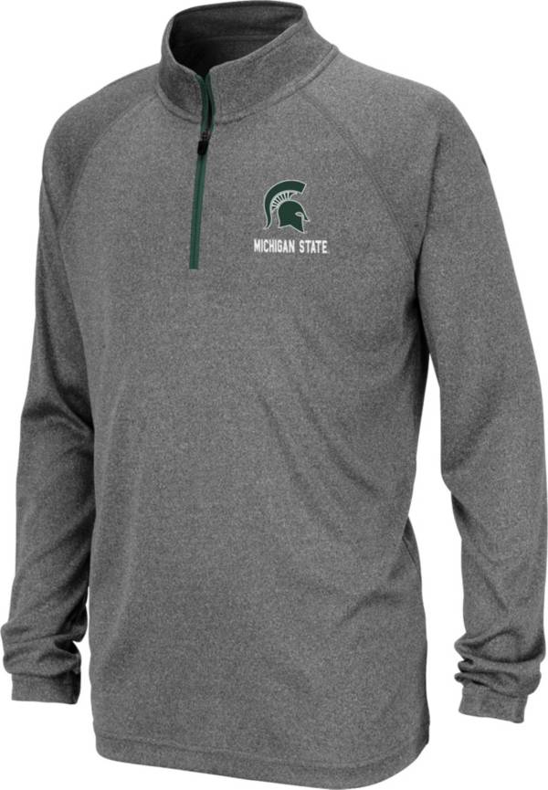 Colosseum Youth Michigan State Spartans Grey Quarter-Zip Pullover Shirt