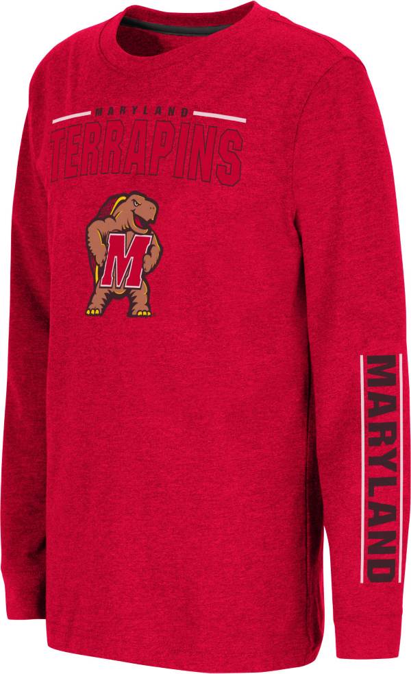 Colosseum Youth Maryland Terrapins Red West Long Sleeve T-Shirt