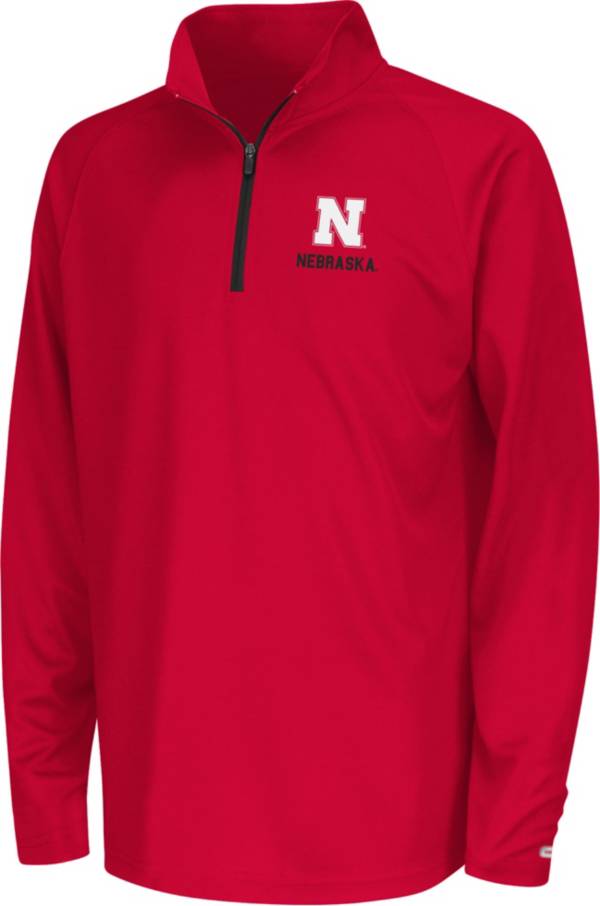 Colosseum Youth Nebraska Cornhuskers Scarlet Quarter-Zip Pullover Shirt product image