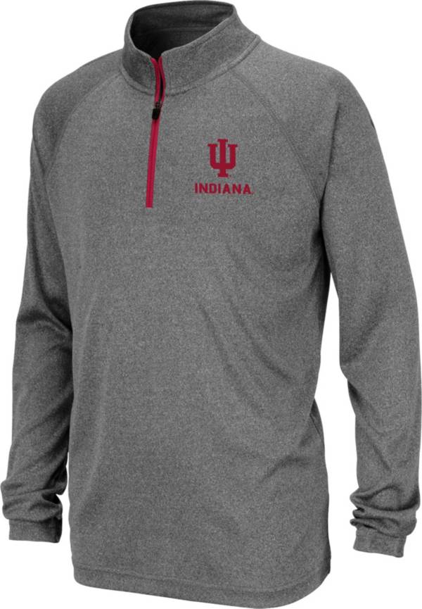 Colosseum Youth Indiana Hoosiers Grey Quarter-Zip Pullover Shirt