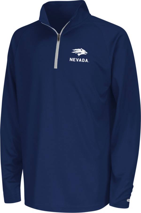 Colosseum Youth Nevada Wolf Pack Blue Quarter-Zip Pullover Shirt product image