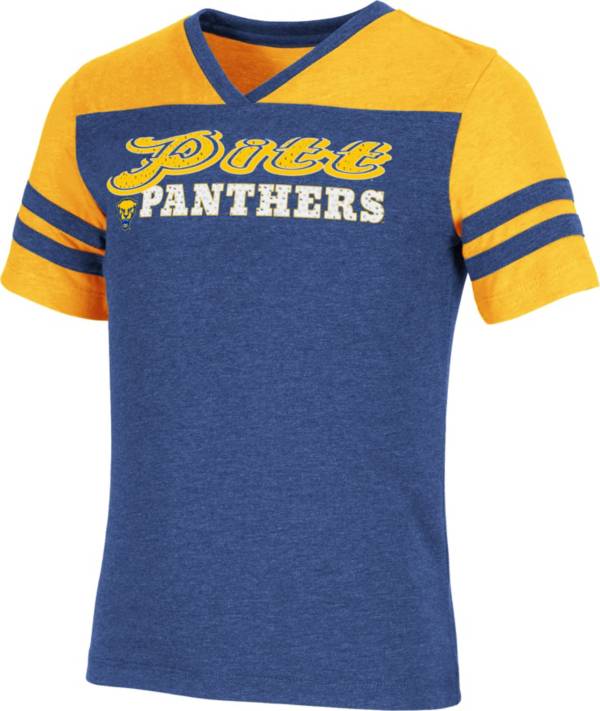 Colosseum Girl's Pitt Panthers Blue Aloha Football T-Shirt