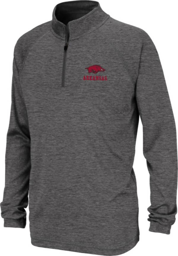 Colosseum Youth Arkansas Razorbacks Grey Quarter-Zip Pullover Shirt