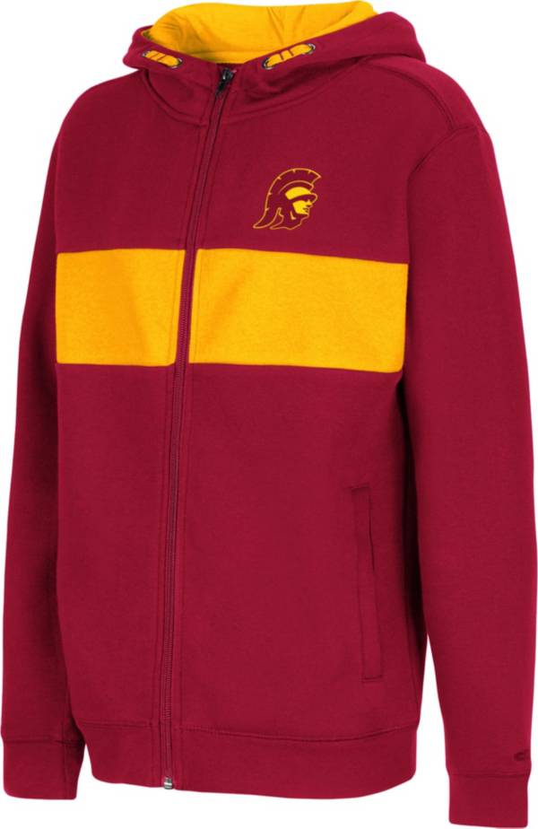 Colosseum Youth USC Trojans Cardinal Woodman Full-Zip Hoodie
