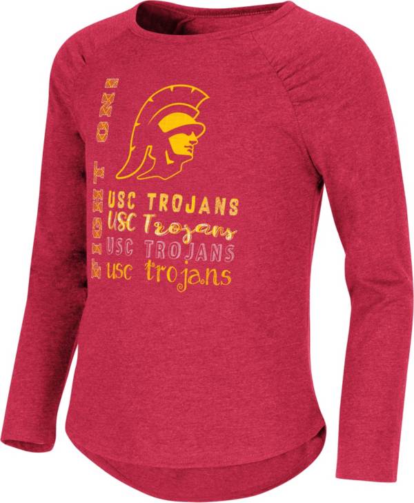 Colosseum Girl's USC Trojans Cardinal Heart Long Sleeve T-Shirt