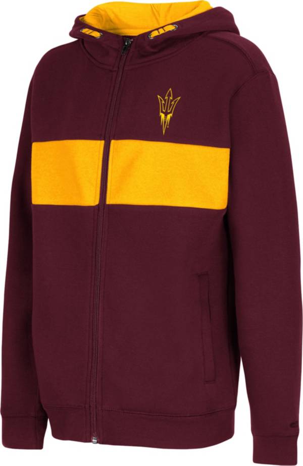 Colosseum Youth Arizona State Sun Devils Maroon Woodman Full-Zip Hoodie