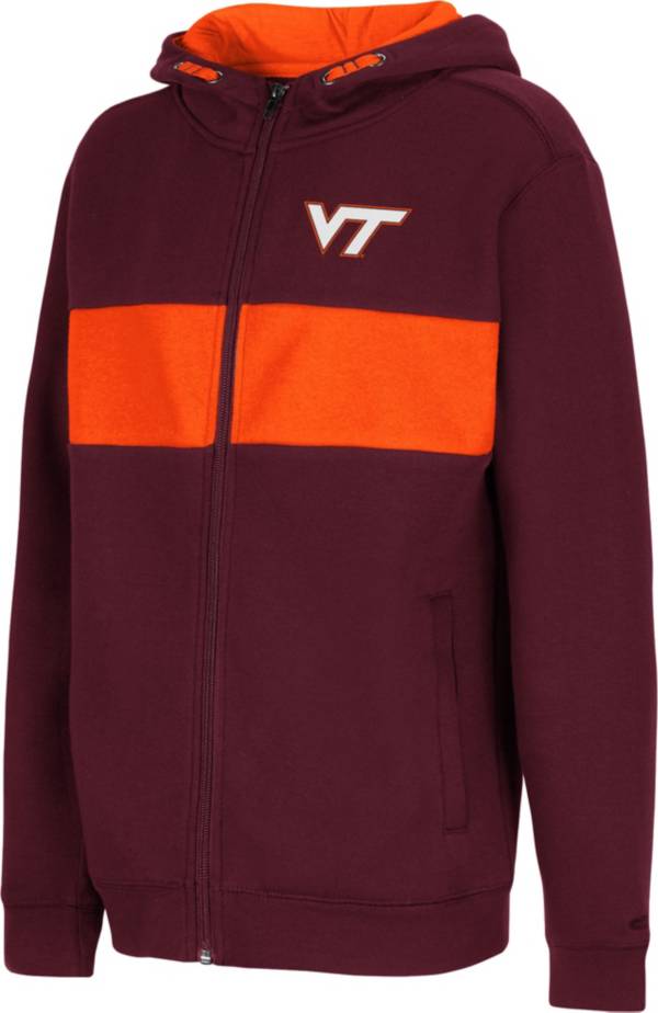 Colosseum Youth Virginia Tech Hokies Maroon Woodman Full-Zip Hoodie