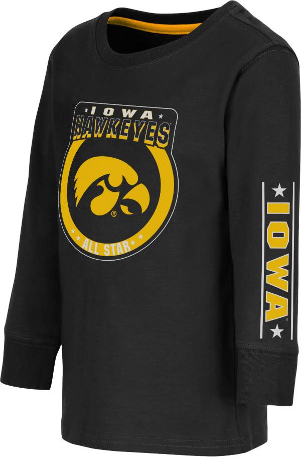 Colosseum Toddler Iowa Hawkeyes Black Long Sleeve T-Shirt