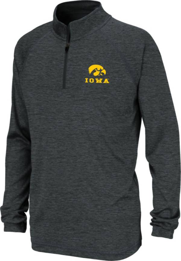 Colosseum Youth Iowa Hawkeyes Black Quarter-Zip Pullover Shirt