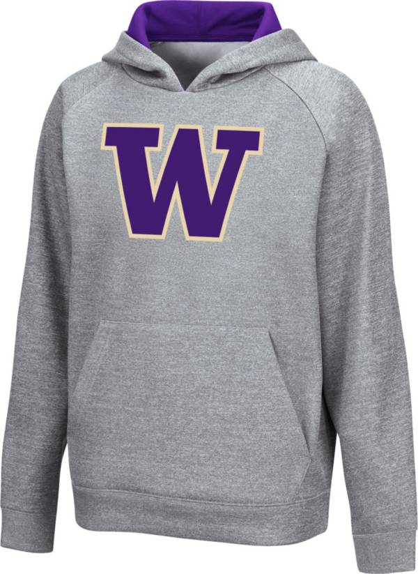 Colosseum Youth Washington Huskies Grey Pullover Hoodie