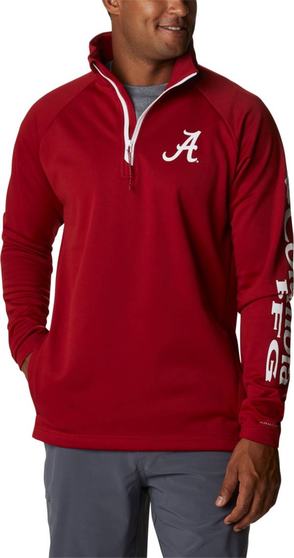 Columbia Men's Alabama Crimson Tide Crimson PFG Terminal Tackle Quarter-Zip Pullover Shirt