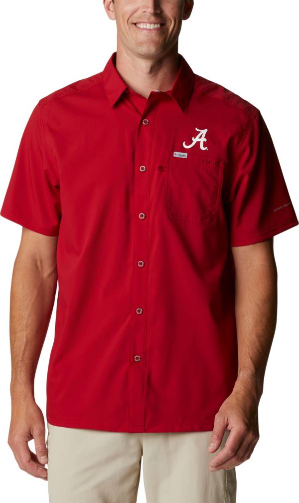 Columbia Men's Alabama Crimson Tide Crimson Slack Tide Button-Down Shirt