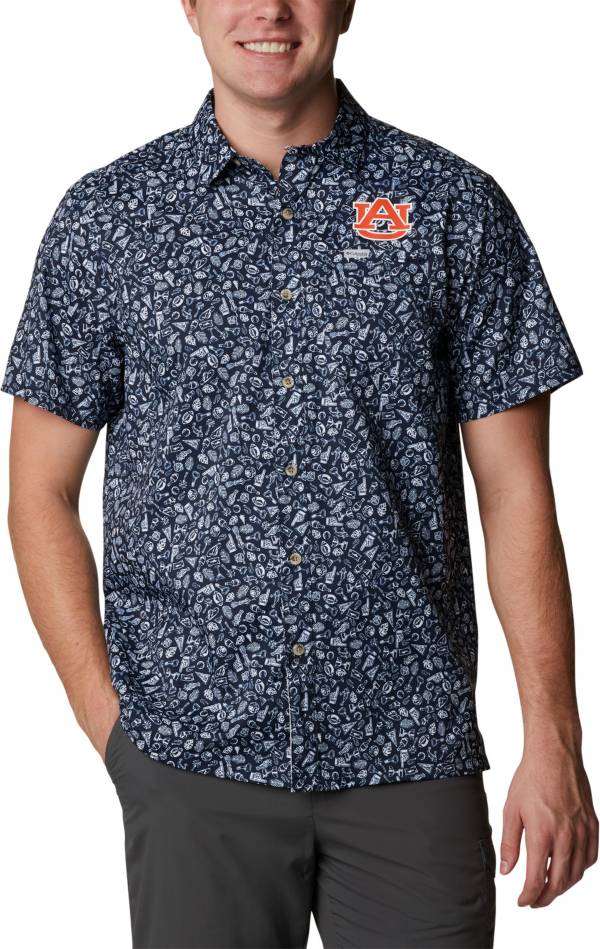 Columbia Men's Auburn Tigers Blue Slack Tide Button-Down Shirt