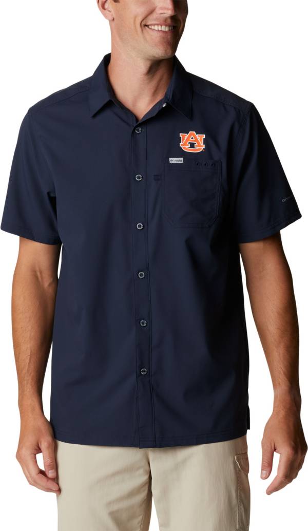 Columbia Men's Auburn Tigers Blue Slack Tide Button-Down Shirt