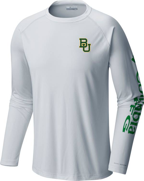 Columbia Men's Baylor Bears White Terminal Tackle Long Sleeve T-Shirt