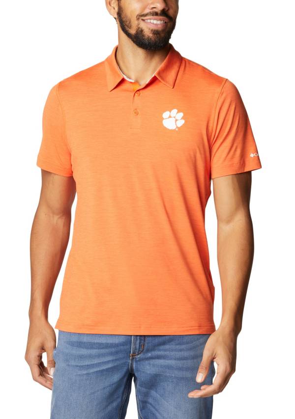 Columbia Men's Clemson Tigers Orange Tech Trail Polo