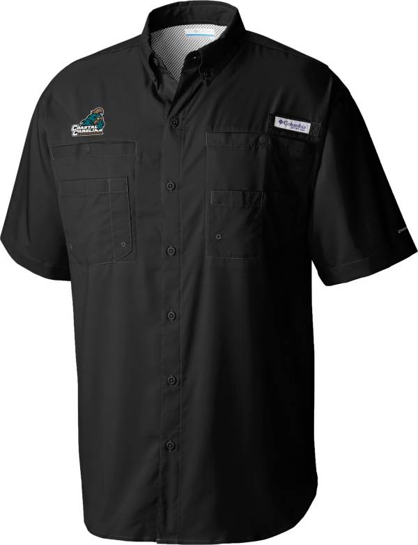 Columbia Men's Coastal Carolina Chanticleers Black Tamiami Button Down Shirt