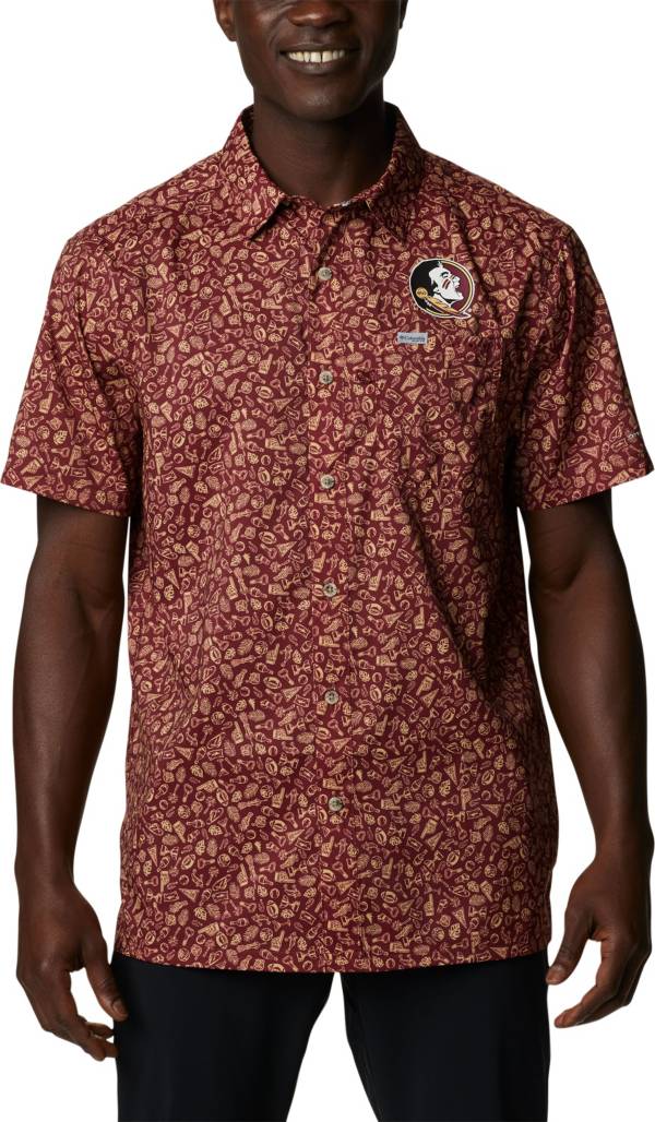 Columbia Men's Florida State Seminoles Garnet Slack Tide Button-Down Shirt