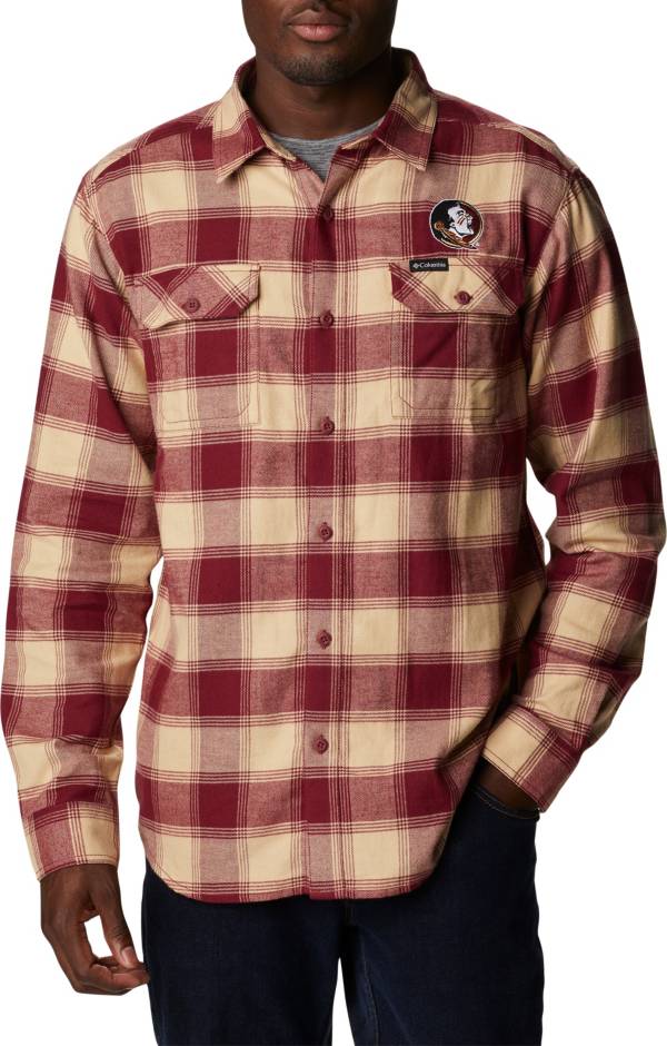 Columbia Men's Florida State Seminoles Garnet CLG Flare Gun&trade; Flannel Long Sleeve Shirt