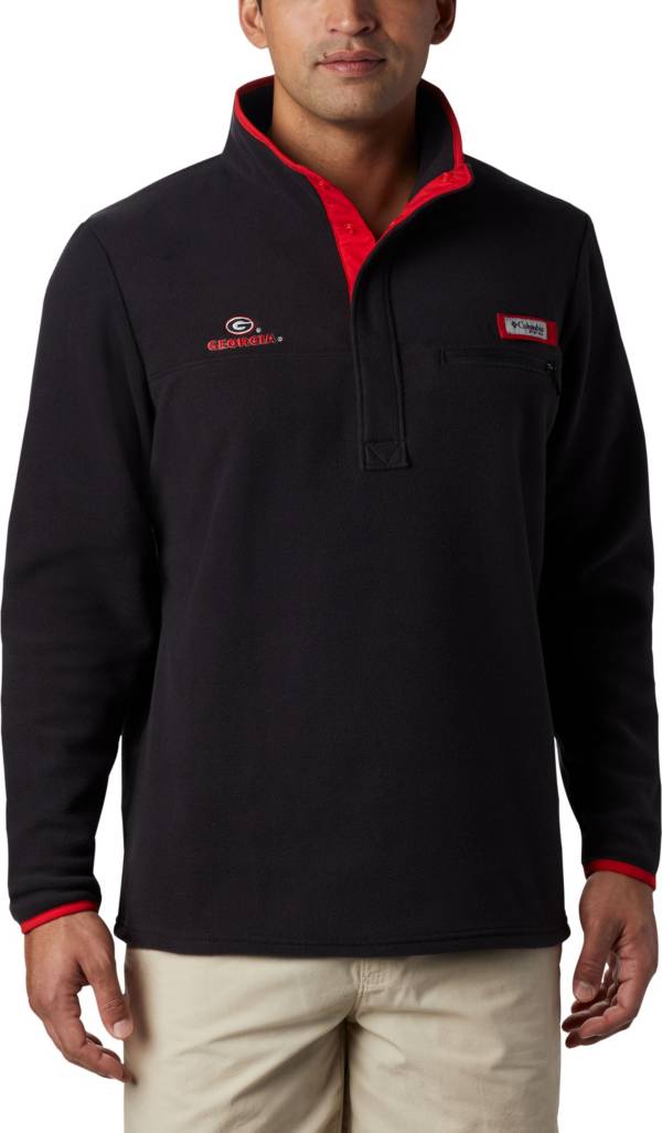 Columbia Men's Georgia Bulldogs Black Harborside Fleece Pullover