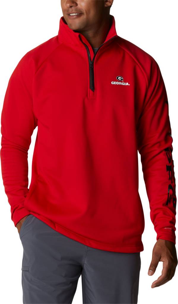 Columbia Men's Georgia Bulldogs Red PFG Terminal Tackle Quarter-Zip Pullover Shirt