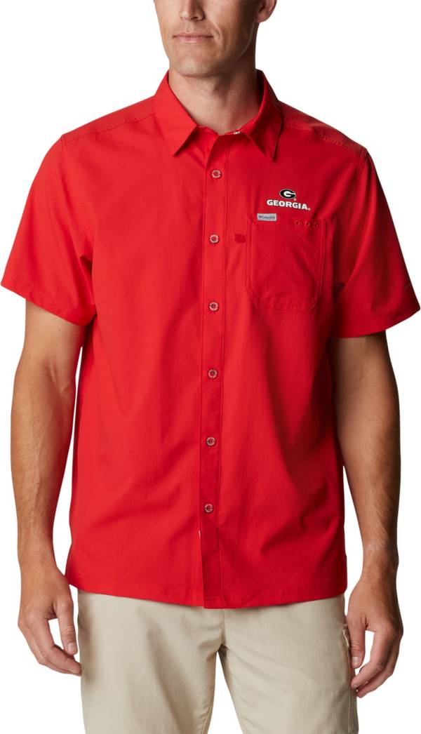 Columbia Men's Georgia Bulldogs Red Slack Tide Button-Down Shirt